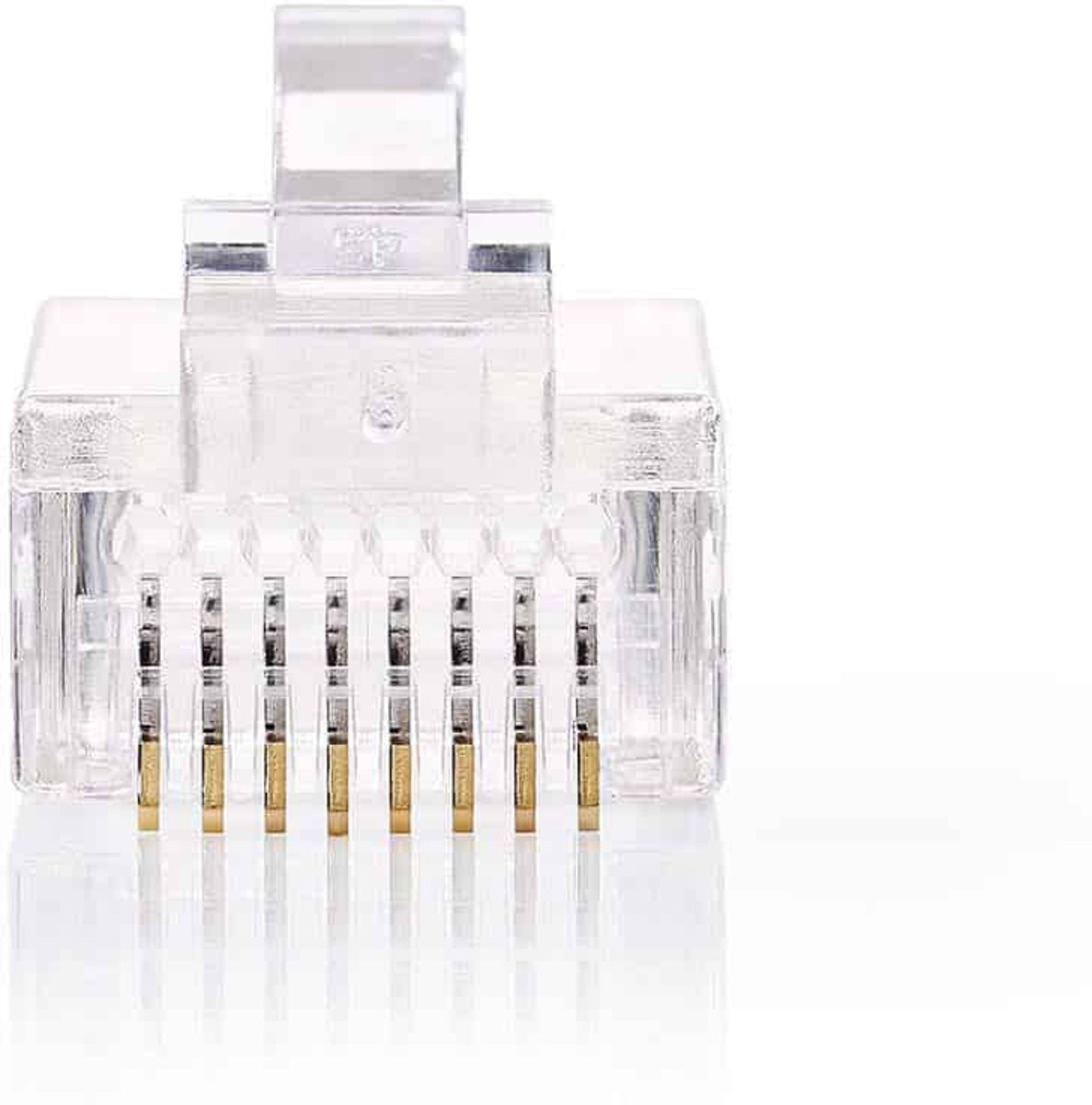 Easy Use Network Connector | RJ45 Male - For Solid Cat 5 UTP Cables | 10 pieces | Transparent